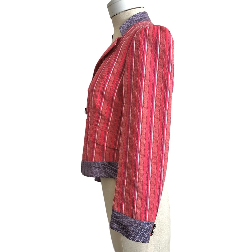 Etro Milano Women's Fitted Striped Blazer Jacket Size 44 - Picture 4 of 16